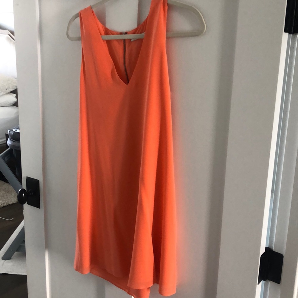 alice + olivia orange sherbet silk dress - S / P